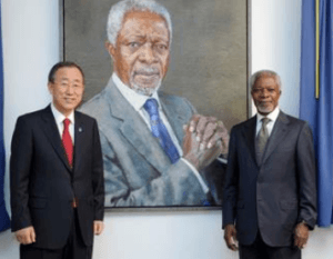 Ban Ki-moon and Kofi Annan