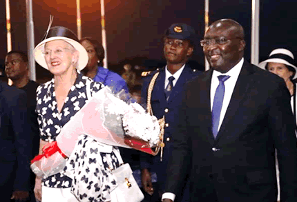 Denmark’s Queen Margrethe arrives in Ghana