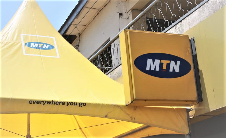 MTN branding at a shop in Accra.
